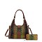 2- in-1 Embossed Tie/dye Croc Tote Set + Wallet BR