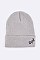 Trendy OOPS Patch Cuff Rib Beanie LA-MKH35130