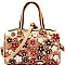 GS6494-LP Studded Flower Accent 2-Way Boston Satchel