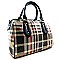 Classic Plaid Print Patent Hot Boston Satchel