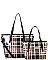 Trendy Multi Color 2 In 1 Two Tone Checkered Tote Bag