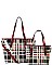 Trendy Multi Color 2 In 1 Two Tone Checkered Tote Bag