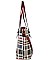 Trendy Multi Color 2 In 1 Two Tone Checkered Tote Bag