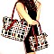 Plaid Checker Print Patent 3 in 1 Twin Tote Wallet SET MH-GZ7301W