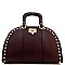 Studded Clasp-lock Celebrity Satchel