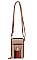 Queen-Bee Multi-Compartment Stripe Cell Phone - Crossbody Bag