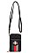 Queen-Bee Multi-Compartment Stripe Cell Phone - Crossbody Bag