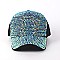 SPARKLY SEQUIN ADJUSTABLE MESH BACK BASEBALL CAP