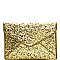 HD2796-LP  Allover Glitter Accent Envelope Clutch