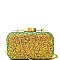 HD2892-LP Multi-Color Glitter Metal Frame Evening Hard Clutch