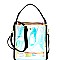 HD2964-LP  Unique Hologram Clear Satchel Shoulder Bag Multi