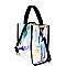 HD2964-LP  Unique Hologram Clear Satchel Shoulder Bag Multi