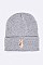 Chic Victory Sign Language Patch Iconic Beanie LA-MKH3515Q