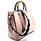 HG0037-LP Stud and Multi-colored Circle Accent Strap Bamboo Satchel