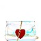 Heart Patch Hologram Transparent Clear Clutch Cross Body MH-HL001