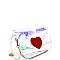 Heart Patch Hologram Transparent Clear Clutch Cross Body MH-HL001