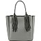 3 COMPARTMENT DOUBLE TASSEL TOTE