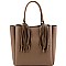 3 COMPARTMENT DOUBLE TASSEL TOTE