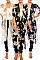 Pack of 12 Pieces Stylish Floral Print Long Kimono LAHN003