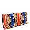 Snake Print Multi-Color Flap Clutch Shoulder Bag
