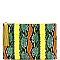 Oversized Tassel Accent Snake Print Hand Clutch