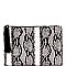 Oversized Tassel Accent Snake Print Hand Clutch