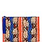 Oversized Tassel Accent Snake Print Hand Clutch