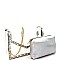 2 in 1 Transparent Pyramid Stud Accent Metallic Shoulder Bag