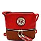 HY2042-LP Tassel Accent Emblem 2-Tone Cross Body