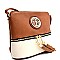 HY2042-LP Tassel Accent Emblem 2-Tone Cross Body