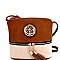 HY2042A-LP  Tassel Accent Emblem 2-Tone Cross Body