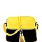HY3031A-LP Two-Tone Front Pocket Tassel Accent Cross Body