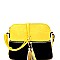 HY3031A-LP Two-Tone Front Pocket Tassel Accent Cross Body