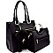 Round Handle Satchel Tassel Accent 3 in 1 Tote SET  MH-HY3170T