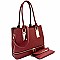 Zipper Accent 2 in 1 Classy Tote Value SET MH-HY4082S