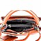 V-Shaped Hardware Accent 2 in 1 Satchel Wristlet SET MH-HY4083S