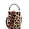JEWEL TOP LEOPARD PRINT SATCHEL