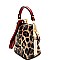 JEWEL TOP LEOPARD PRINT SATCHEL
