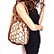 HZ0001-LP Unique Net Cutout 2 in 1 Stretch Bucket Hobo