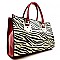 Zebra Print Patent Textured Tote - RESTOCKED