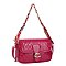 Oval Pattern Print Scarf with Chain Handle Crossbody Bag