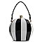 High Quality Stripe Bucket Boutique Handbag