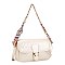 Oval Pattern Print Scarf with Chain Handle Crossbody Bag