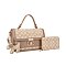 2- in-1 Oval Twist Lock Monogram Satchel Set + KeyChain Charming & Wallet