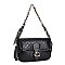 Oval Pattern Print Scarf with Chain Handle Crossbody Bag