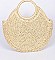 Large Raffia Woven Round Handbag