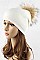 Stylish Raccoon Fur Pom Pom Slouchy Beanie LA-EMH8576