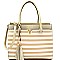 JA102-LP V-shaped Hardware Tassel Striped Satchel