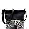 FRONT ZIPPER POCKET SNAKE PRINT CROSS BODY