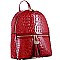 Crocodile Print Tassel Accent Backpack